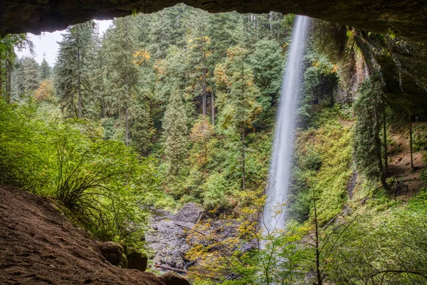 Colores Otoño Cascadas Larga Exposición Colores Otoño Oregon — Foto de Stock