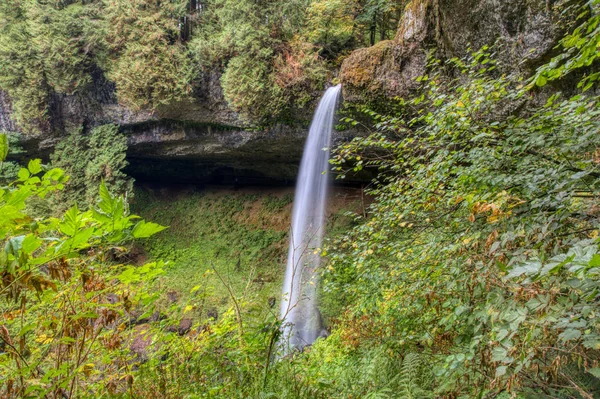 Herbstfarben Wasserfälle Langzeitbelichtung Herbstfarben Oregon — Stockfoto