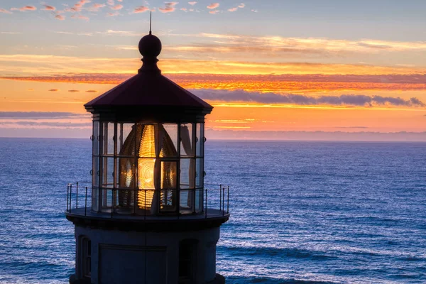 Long Exposure Sunset Haceta Lighthouse Oregon — Stock Photo, Image