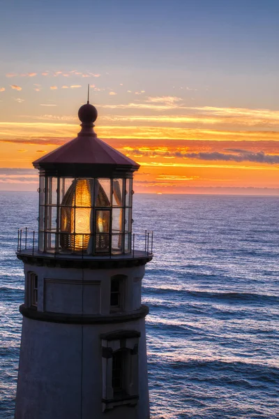 Long Exposure Sunset Haceta Lighthouse Oregon — Stock Photo, Image