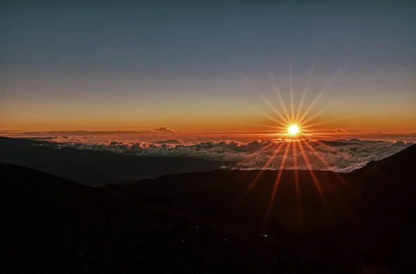 Ηλιοβασίλεμα Mauna Kea αστέρι — Φωτογραφία Αρχείου