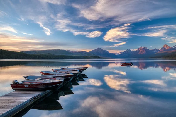 Apgar Village Lake McDonald Sunset — Stock Photo, Image