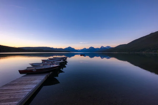 Lago Apgar Village McDonald pôr do sol — Fotografia de Stock