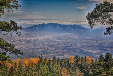 Sandia Zirvesi New Mexico Peyzaj Ağaçları Sonbahar Renkleri