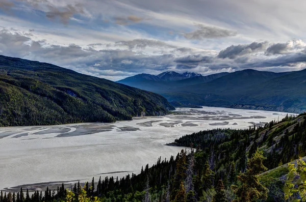 Alaska Kennicott Minas Glaciares Excursionismo Montañas Puesta Del Sol Panorama — Foto de Stock