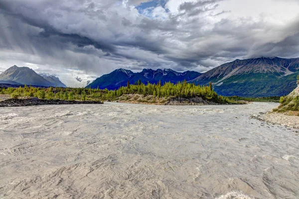 Alaska Kennicott Minas Glaciares Excursionismo Montañas Puesta Del Sol Panorama — Foto de Stock