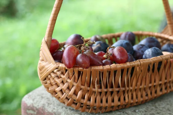 Sokakta bir meyve sepeti var. Şekil değiştirme şöleninde meyveler kutsanır. Yerel odak.