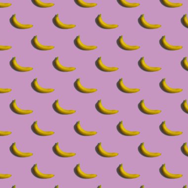 Kusursuz muz deseni. Yemek konusuna gelince. Pembe arkaplan.