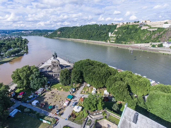 Koblenz şehir Almanya 15.06.2018 olay elektronik şarap Koblenz şehir Almanya tarihi Alman köşe nerede Ren ve moselle birlikte akış ile