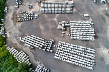 Fabrika beton bloklar için hava görünümünü yapı malzemeleri Sanayi ürünleri homebuilding İnşaat için taşlar