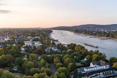 Aerial drone view of streets in Bonn bad godesberg the former capital of Germany with typical german house neighbourhood clipart