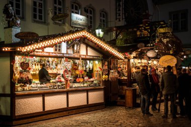 Koblenz Germany 16.12.2017 Christmas market in the old town of Koblenz Selling traditional sweets and gingerbread clipart