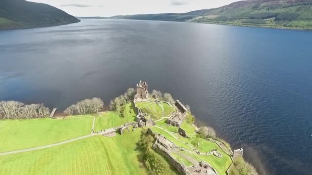 Loch Ness Légi Lövés Zöld Skócia Lake Egyesült Királyság — Stock videók