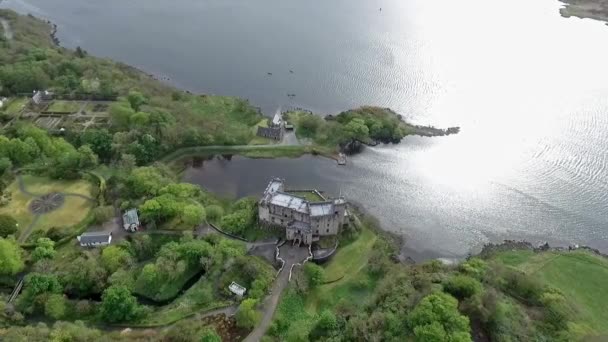 Aearial manzara Loch Dunvegan Isle of Skye İskoçya İngiltere vurdu — Stok video