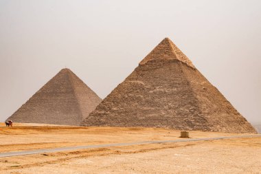 Kahire, Mısır 25.05.2018 Giza büyük piramitler Cairo Mısır unesco kültür mirası çöl