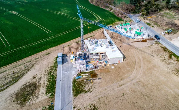 Aerial view of road streets new development area for real estate hme building construction germany — Stock Photo, Image