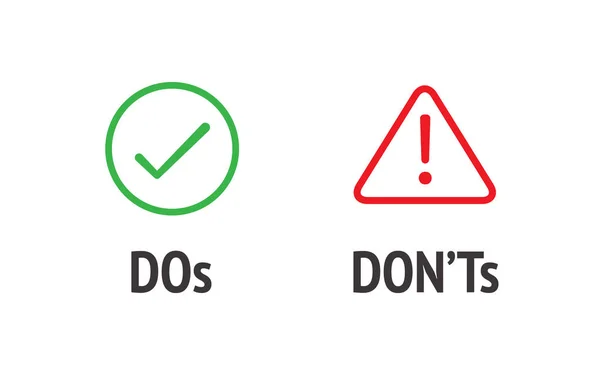 Don Good Bad Icons Símbolos Positivos Negativos — Archivo Imágenes Vectoriales