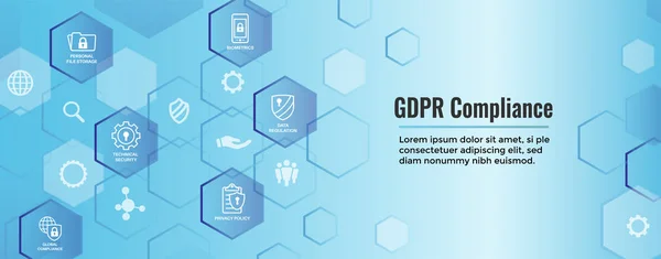 Gdpr Політика Конфіденційності Web Banner Заголовок Тло — стоковий вектор