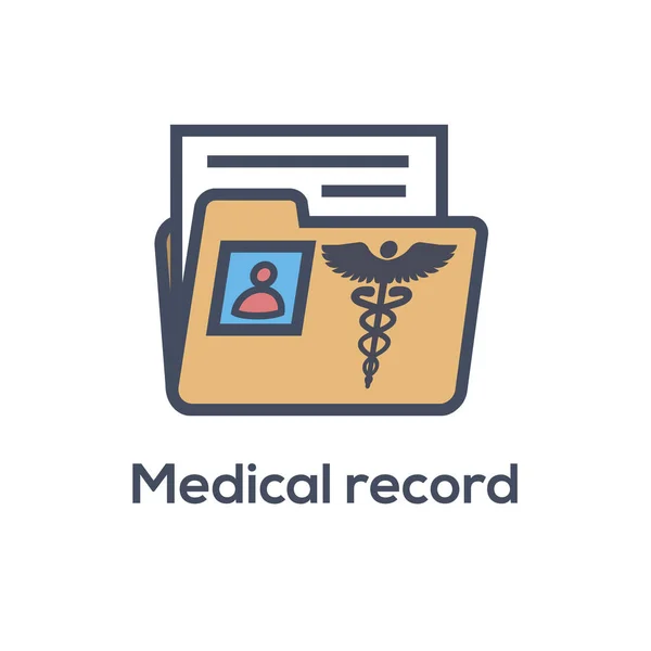 Lékařské Záznamy Ikona Žezlo Osobní Zdravotní Záznam Snímků Phr Emr — Stockový vektor