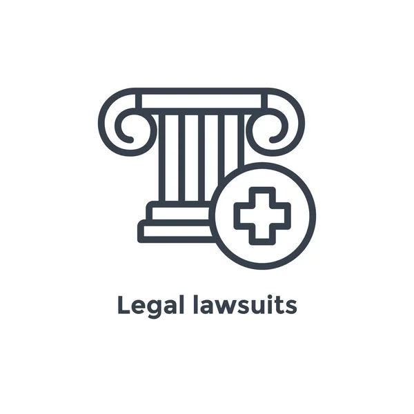 Ikone Des Medizinischen Rechtsstreits Mit Rechtlichen Bildern Die Ärztliche Behandlungsfehler — Stockvektor