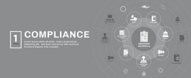 Uyumluluk web büyük bir şirket gösteren simge seti ile teftişi geçtin