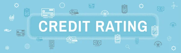 Credit Rating Header Web Banner Debt Credit Card Dan Credit - Stok Vektor
