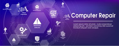 Büyük veri güvenlik bakım simgesi w anahtarı ve dişli araçları tararken kullanılacak teknisyen için sistemleri - Internet ve bilgi teknolojisi onarımlar