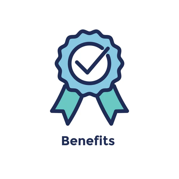 New Employee Hiring Process Icon Benefits Ribbon — Stock Vector