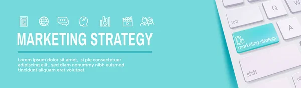 Estrategia Marketing Web Header Hero Image Banner Con Ideas Generación — Vector de stock