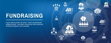 İnsanlar birlikte - fon farklı Online fikirler para simgesi ayarla Web Header banner ile çalışma