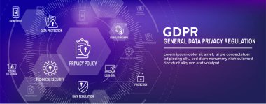 Gdpr ve Gizlilik Politikası Web başlık ve arka plan afiş