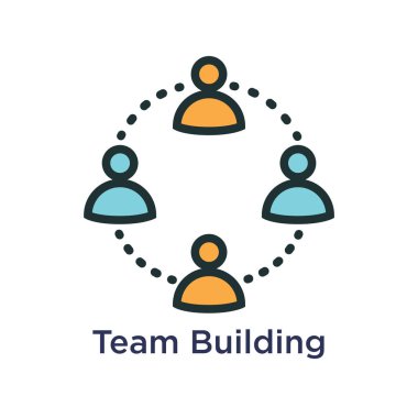 Takım oluşturma, takım çalışması ve sopa rakamlar ve bağlantıları ile bağlantı simgesi