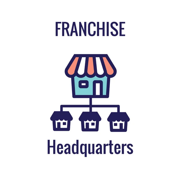 Franchise Icon with Home Office, corporate Headquarters - Franchisee Icon Images