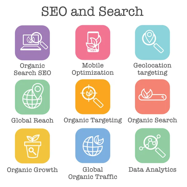 Web Search Seo Fejléc Hős Kép Banner Szerves Növekedés Kutatás — Stock Vector