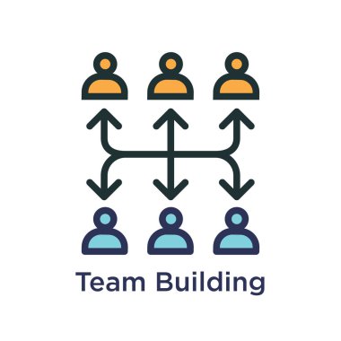 Takım oluşturma, takım çalışması ve sopa rakamlar ve bağlantıları ile bağlantı simgesi