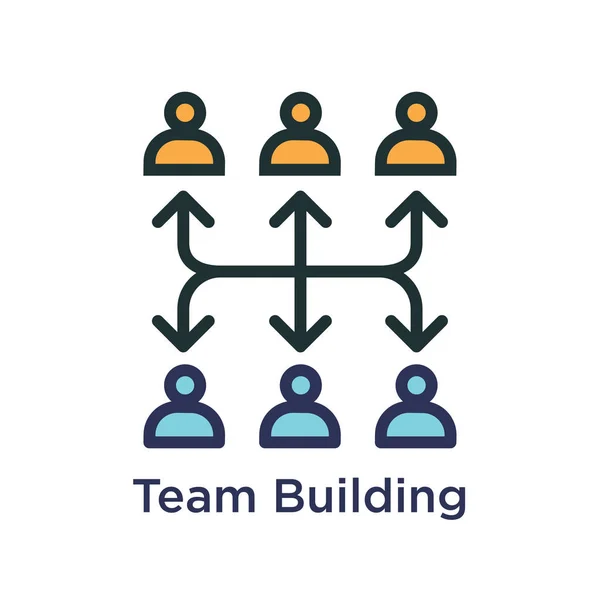 Team Building Pracy Zespołowej Ikona Połączenia Połączenia Trzymać Dane — Wektor stockowy