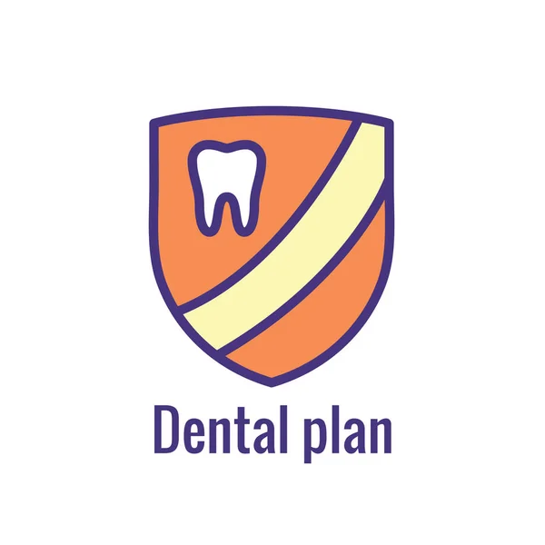 Assurance Dentaire Aperçu Icône Avec Image Dentaire — Image vectorielle