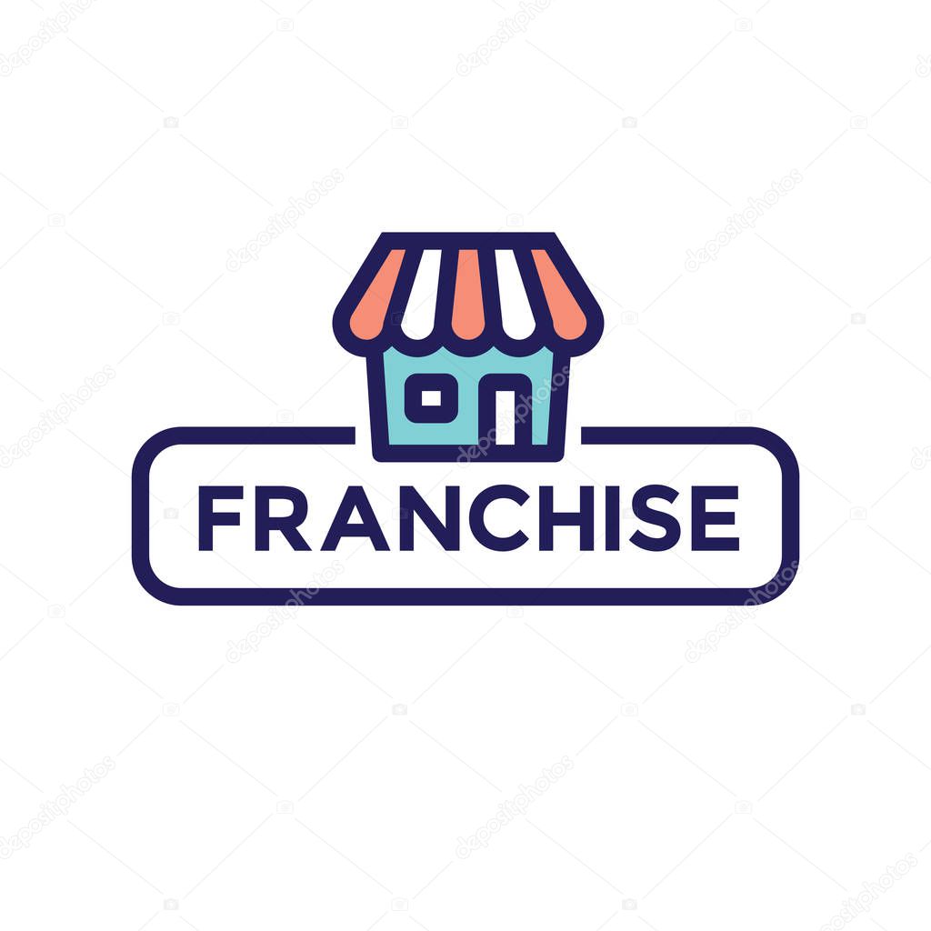 Franchise Icon with Home Office, corporate Headquarters - Franchisee Icon Images