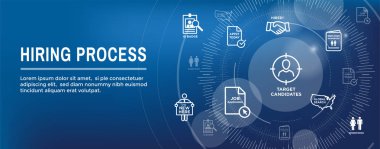 W Web Header Banner yeni çalışan işe alma süreci Icon set