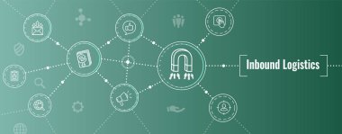 Dijital gelen pazarlama Web Banner ile vektör simgeler - Cta, büyüme, Seo, vb