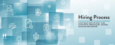W Web Header Banner yeni çalışan işe alma süreci Icon set