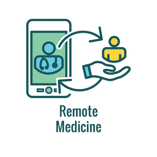 Idea Abstracta Telemedicina Iconos Que Ilustran Salud Remota Software — Vector de stock