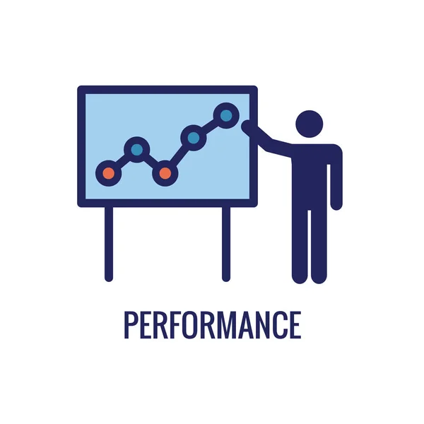 Kpi Indicateurs Performance Clés Icône Diverses Couleurs — Image vectorielle