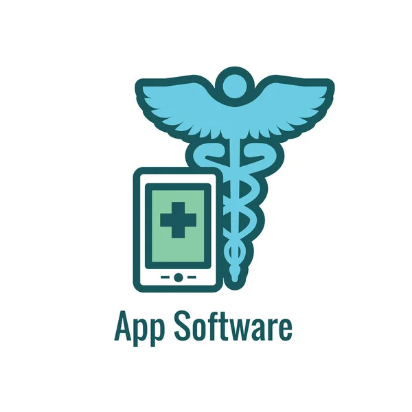 Idea Abstracta Telemedicina Iconos Que Ilustran Salud Remota Software — Archivo Imágenes Vectoriales