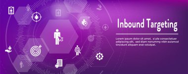 Dijital gelen pazarlama ve vektör simge seti ile Web reklam hedefleme