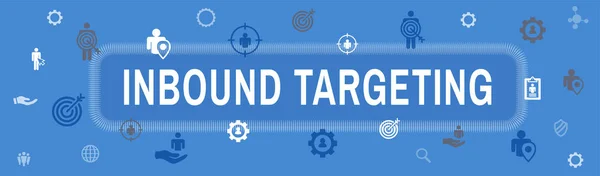 Digital Inbound Marketing Targeting Web Banner Mit Vektorsymbolsatz — Stockvektor