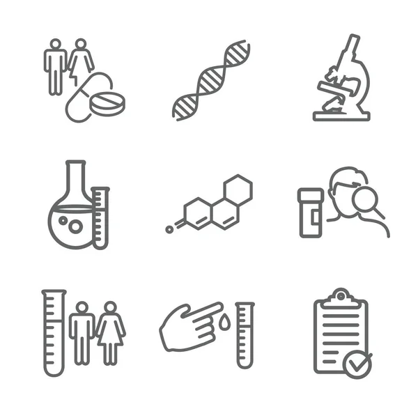 Medical Healthcare Icons People Charting Disease Scientific Discovery New Employee — Stock Vector
