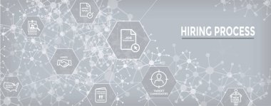 W Web Header Banner yeni çalışan işe alma süreci Icon set