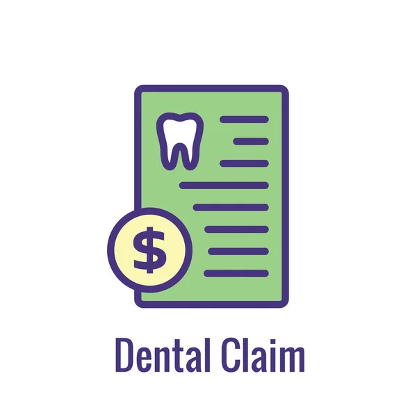 Assurance Dentaire Aperçu Icône Avec Image Dentaire — Image vectorielle