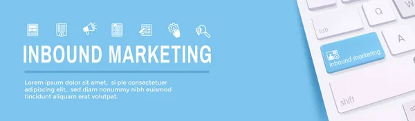 Digital Inbound Marketing Web Banner Mit Vektorsymbolen Mit Cta Growth — Stockvektor